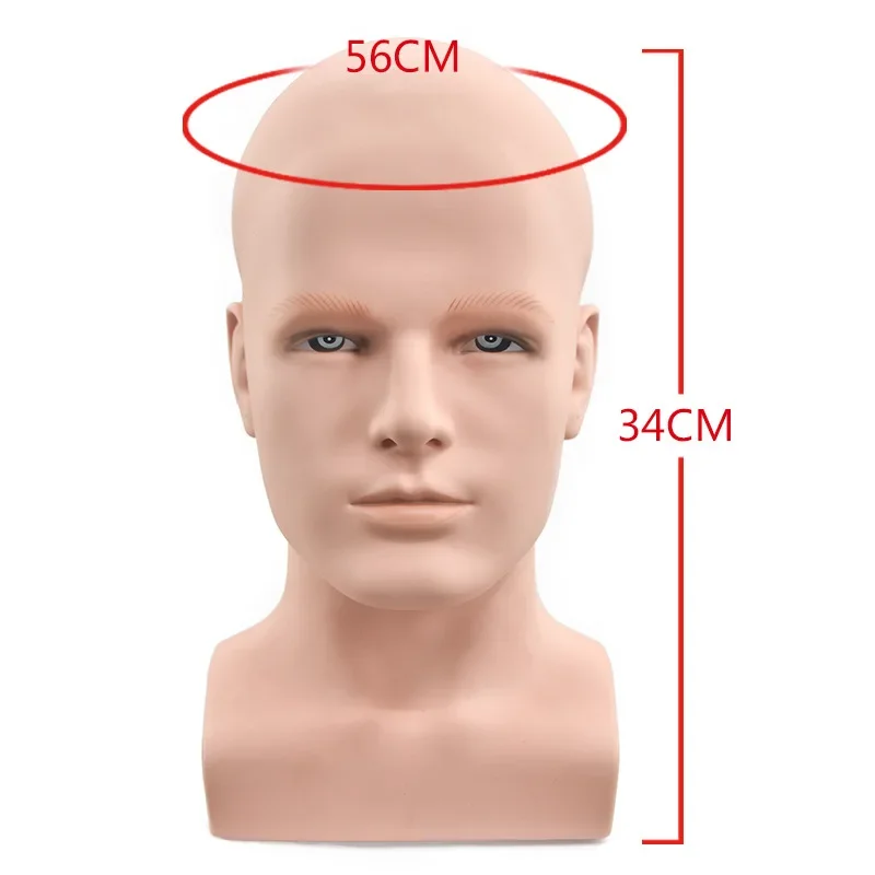 Realistic Wigs Display Head European and American Model Features Male Mannequin Dummy Head for Hat Scarf Eyewear Display Props