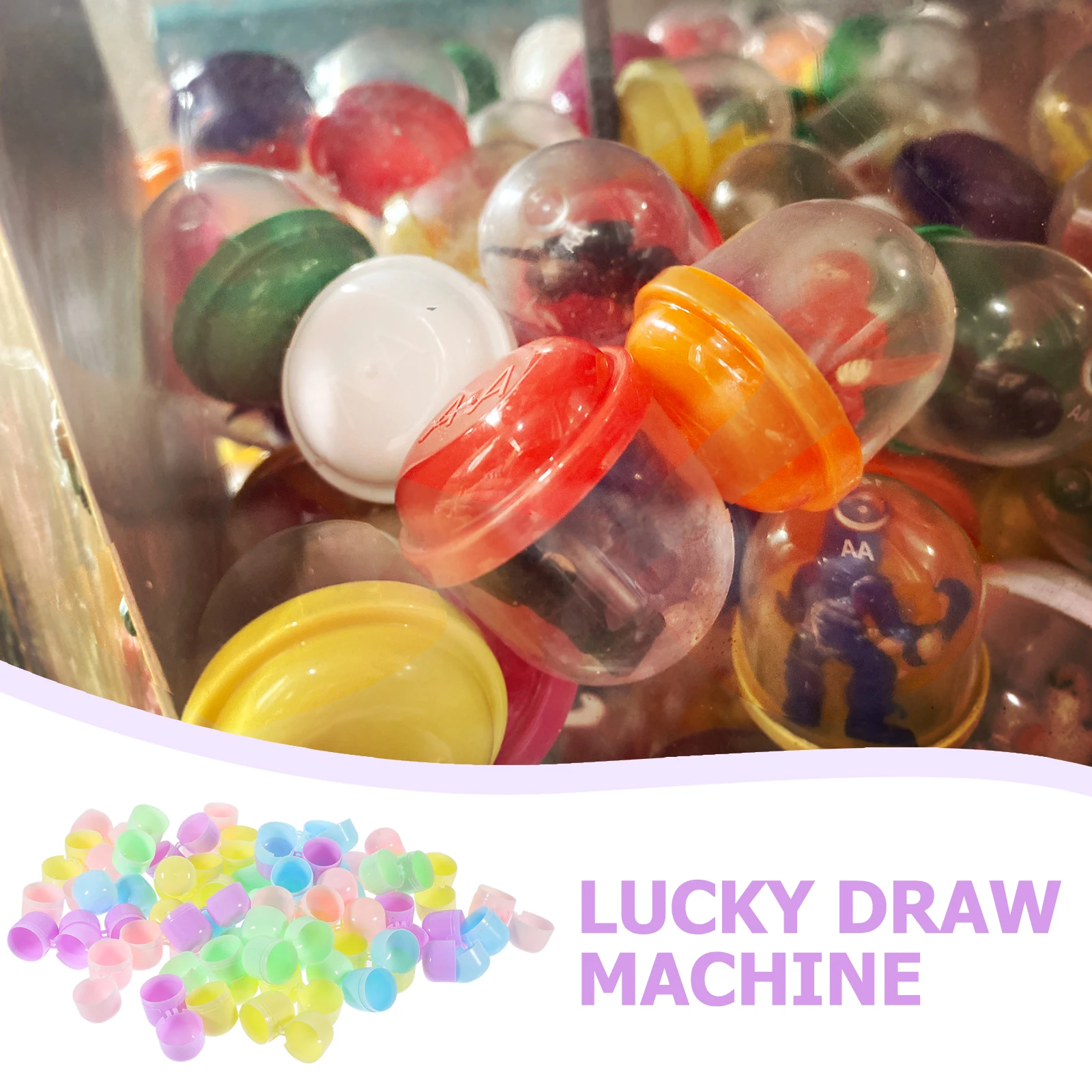 

50pcs Fillable Balls Vending Machine Plastic Boxes Reusable Packaging Container Smooth Creative Gift Box For