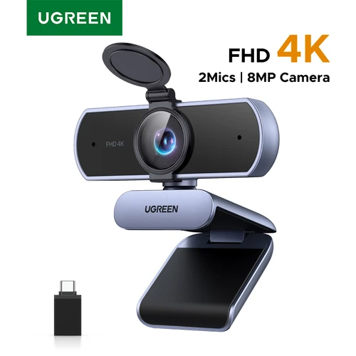 Imagen 1 del producto Cámara web 4K FHD 1080P de 8MP para PC, enfoque automático PDAF, micrófonos con cancelación de ruido AI duales, cámara web funciona con Zoom/expeciones/Google Meet