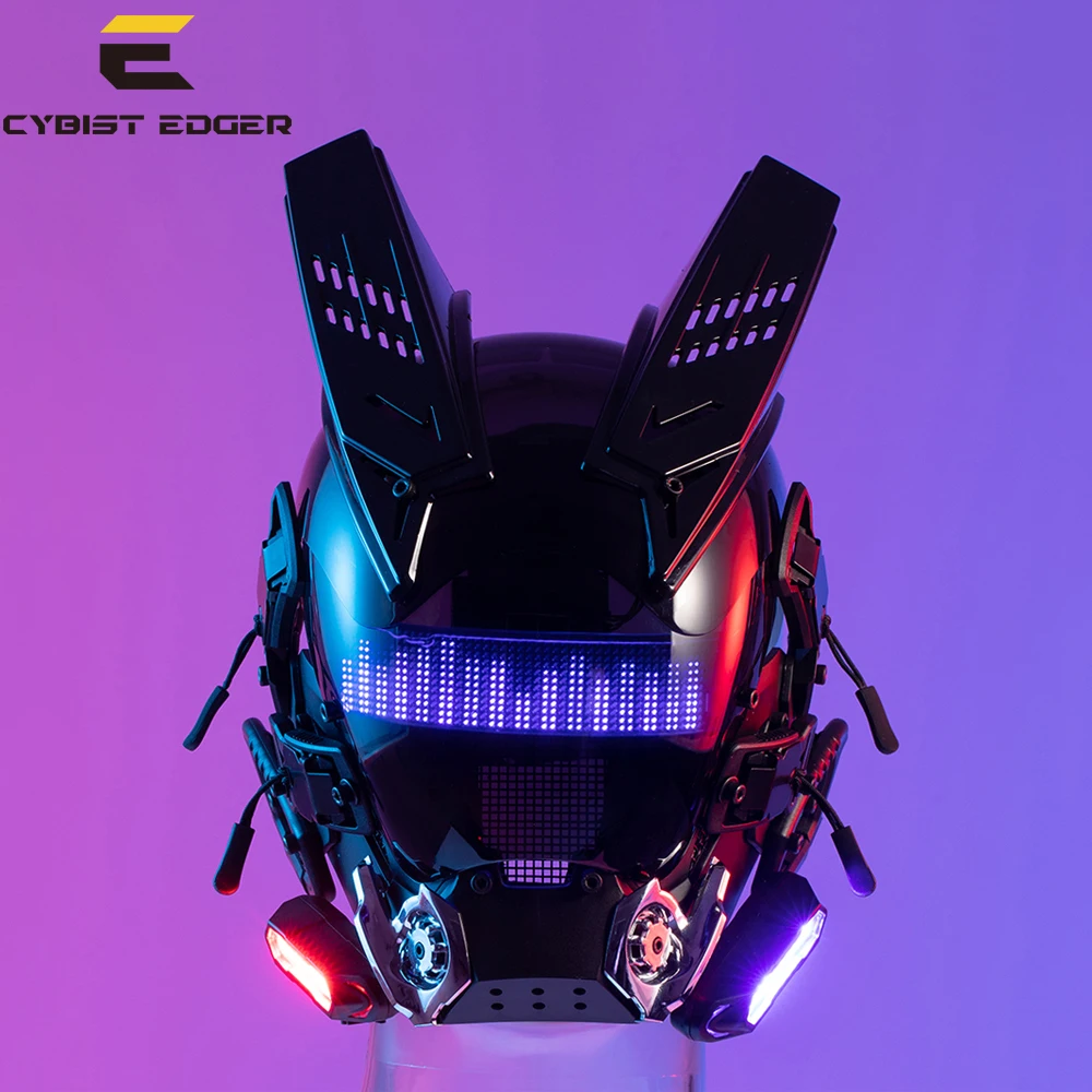Led Cyber Mask DIY Custom Content Control By App, Night City Music Festival Fantastic Party Cosplay SCI-FI Helmet Gift Adults