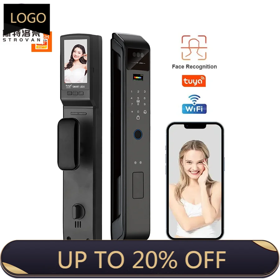 

STLF Automatic Electronic Fingerprint Biometric Lock Ai Wifi Smart Lock Tuya 3d Face Recognition Digital Door Lock With