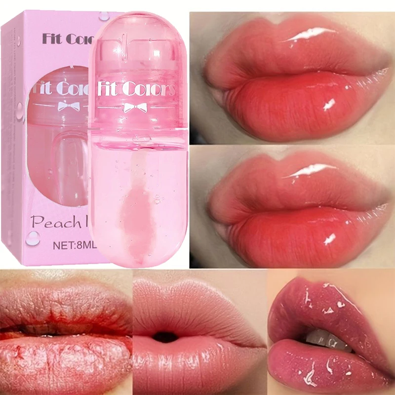 

Fruit Flavored Warm Change Capsule Lip Gloss Crystal Jelly Moisturizing Moisturizing Hydrating Exfoliating Pearl Rich Lip Gloss