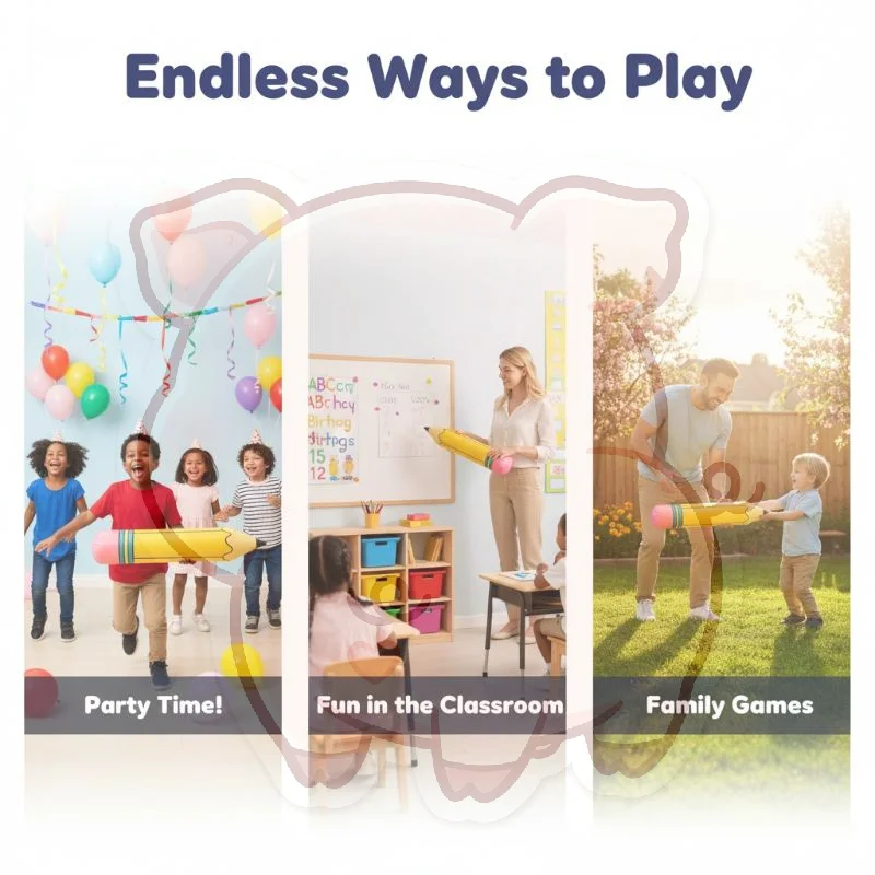 Giant Inflatable Pencil Toy Eco-Friendly PVC Simulation Stick for Back to School Party Decor Photo Booth Prop