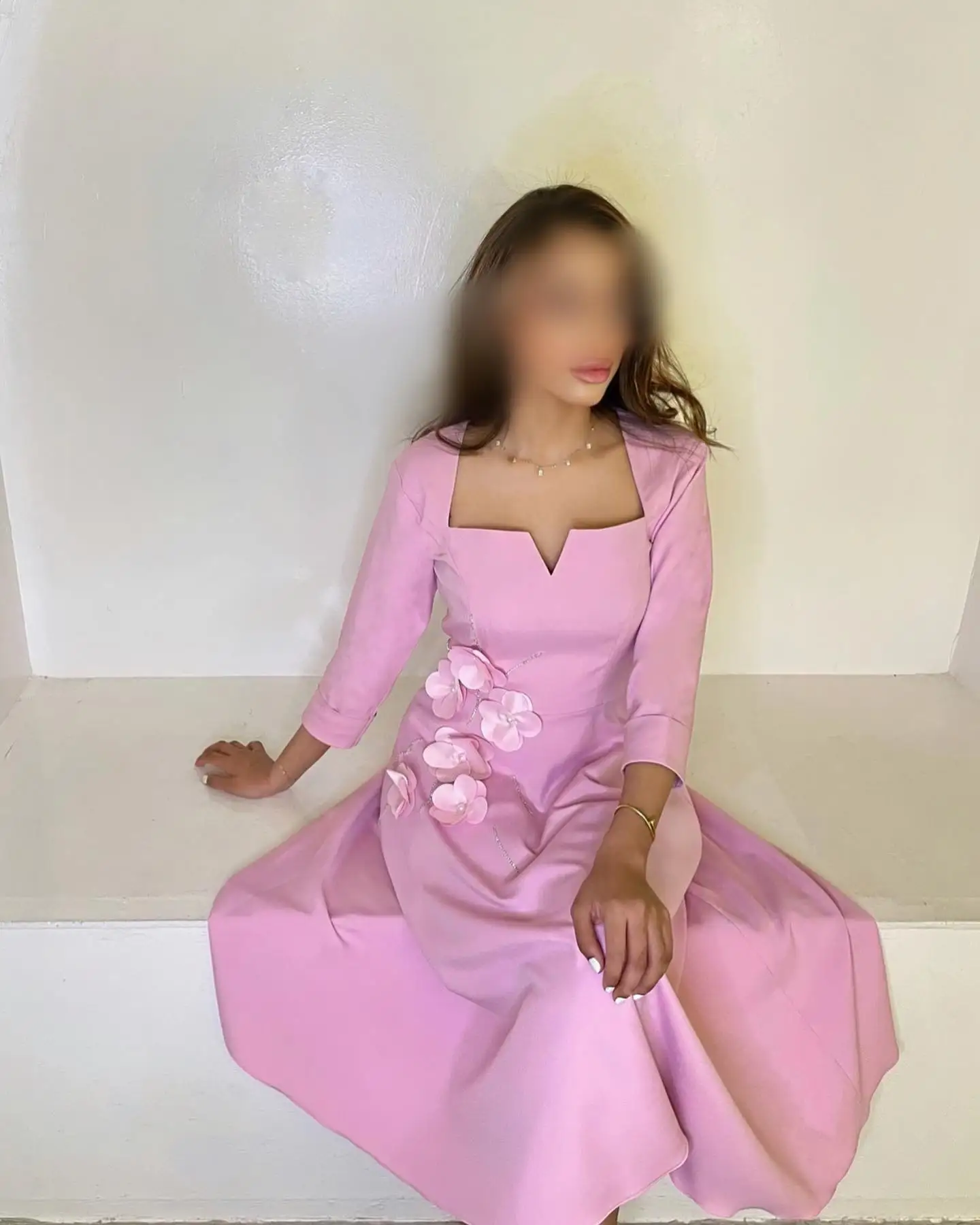 Jirocum A Line Prom Dresses abito da sera per feste con perline floreali con collo quadrato da donna lunghezza alla caviglia abito per occasioni speciali saudita 2024