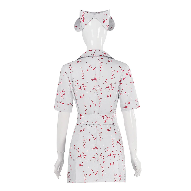 Uniforme d'Infirmière Zombie Sanglant pour Femme, Costume d'Halloween, Effrayant, Silencieux, pour Adulte