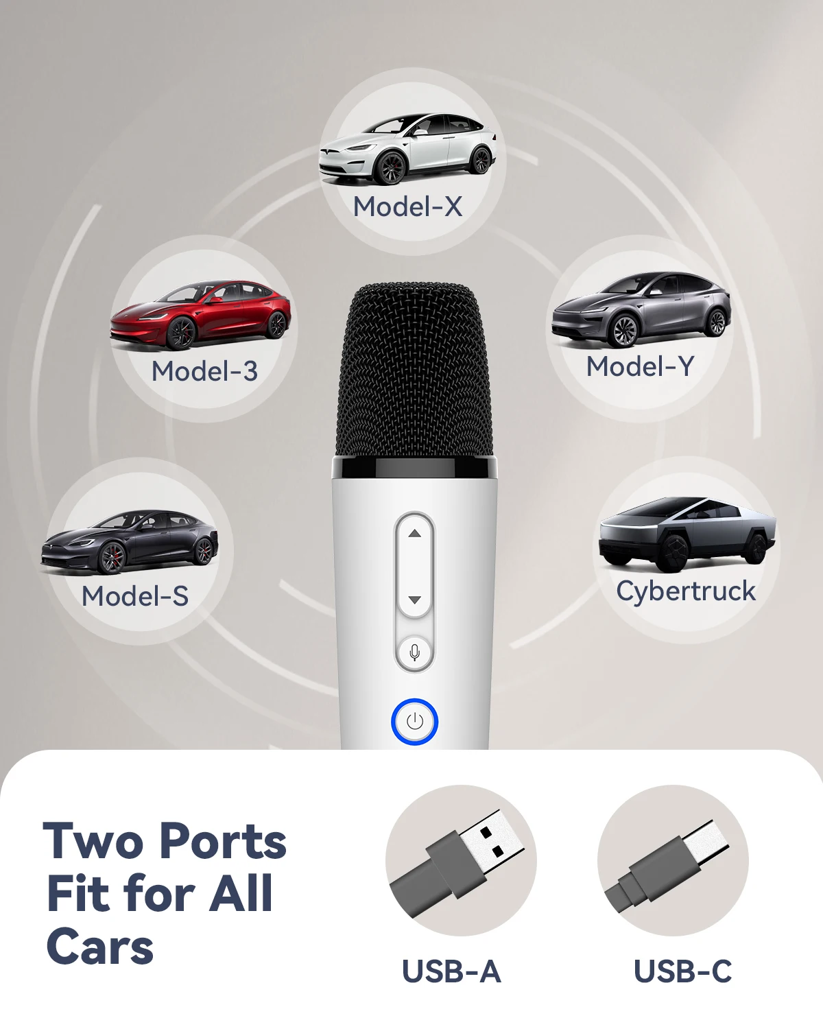 T1-카라오케 마이크, USB-A 및 USB-C 수신기가 있는 충전식 카라오케 마이크, 플러그하여 사용, 페어링 필요 없음