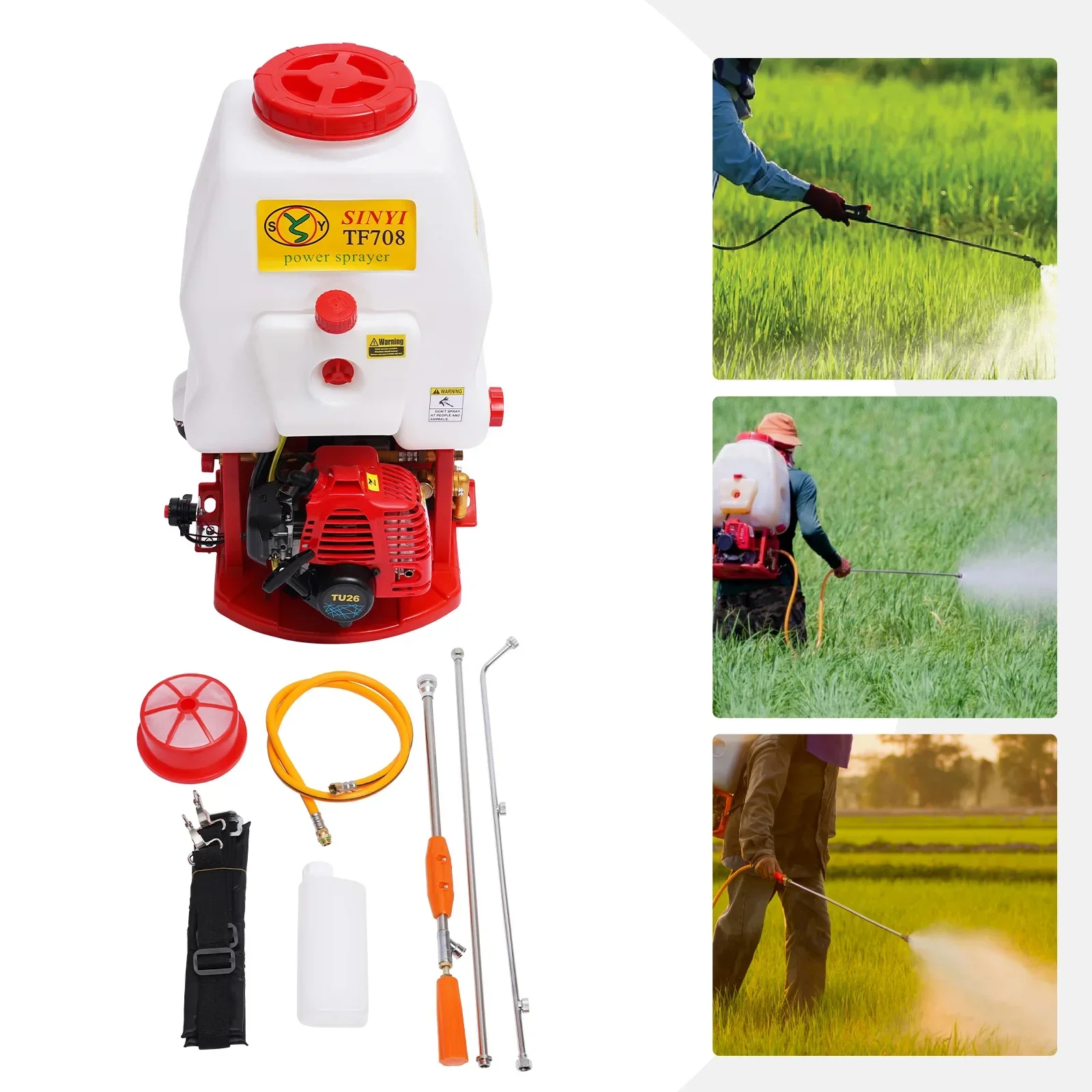 20-Liter-Drucksprüher, Benzinsprühgerät, 2-Takt-Motor, verstellbares hinteres Sprühgerät, universelle CDI-Zündung für Parks, Terrassen usw – Detail 3