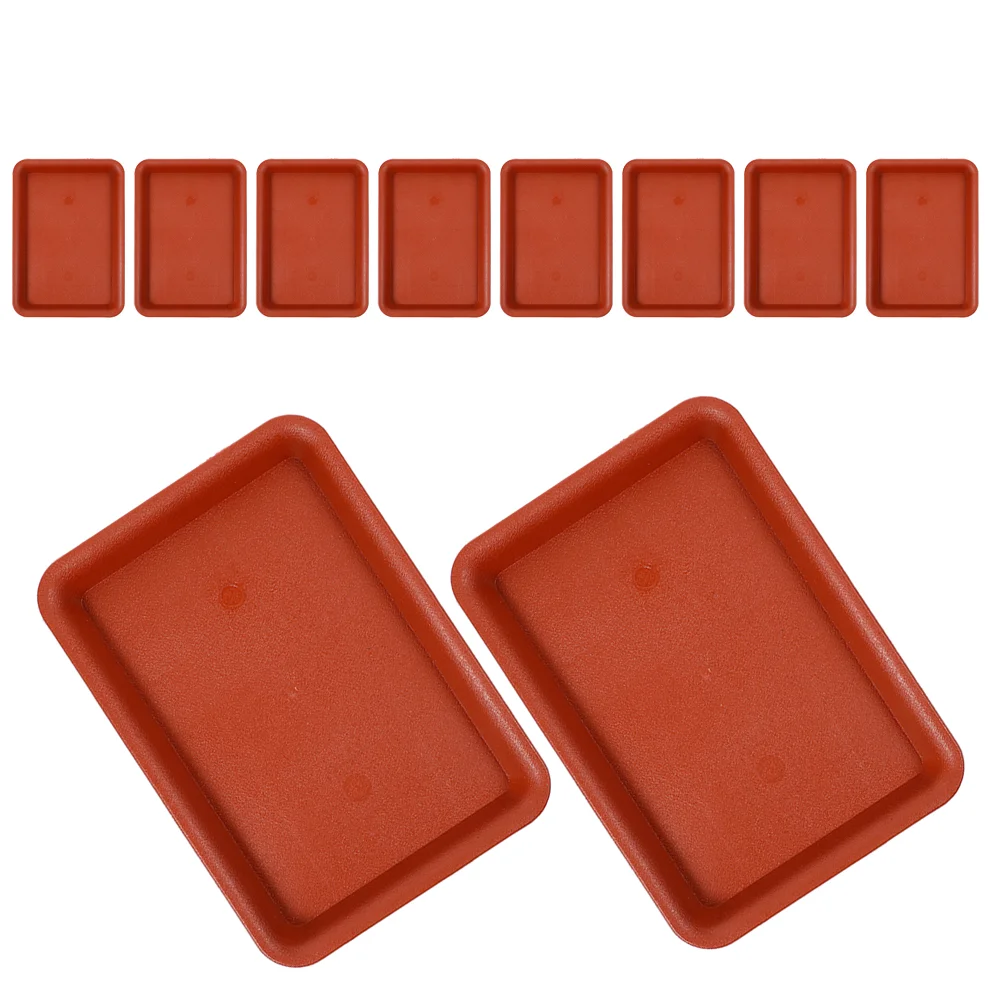 

10 Pcs Rectangle Plant Tray Drip Trays Flower Pot Plastic Planter Bonsai Rectangular Pots