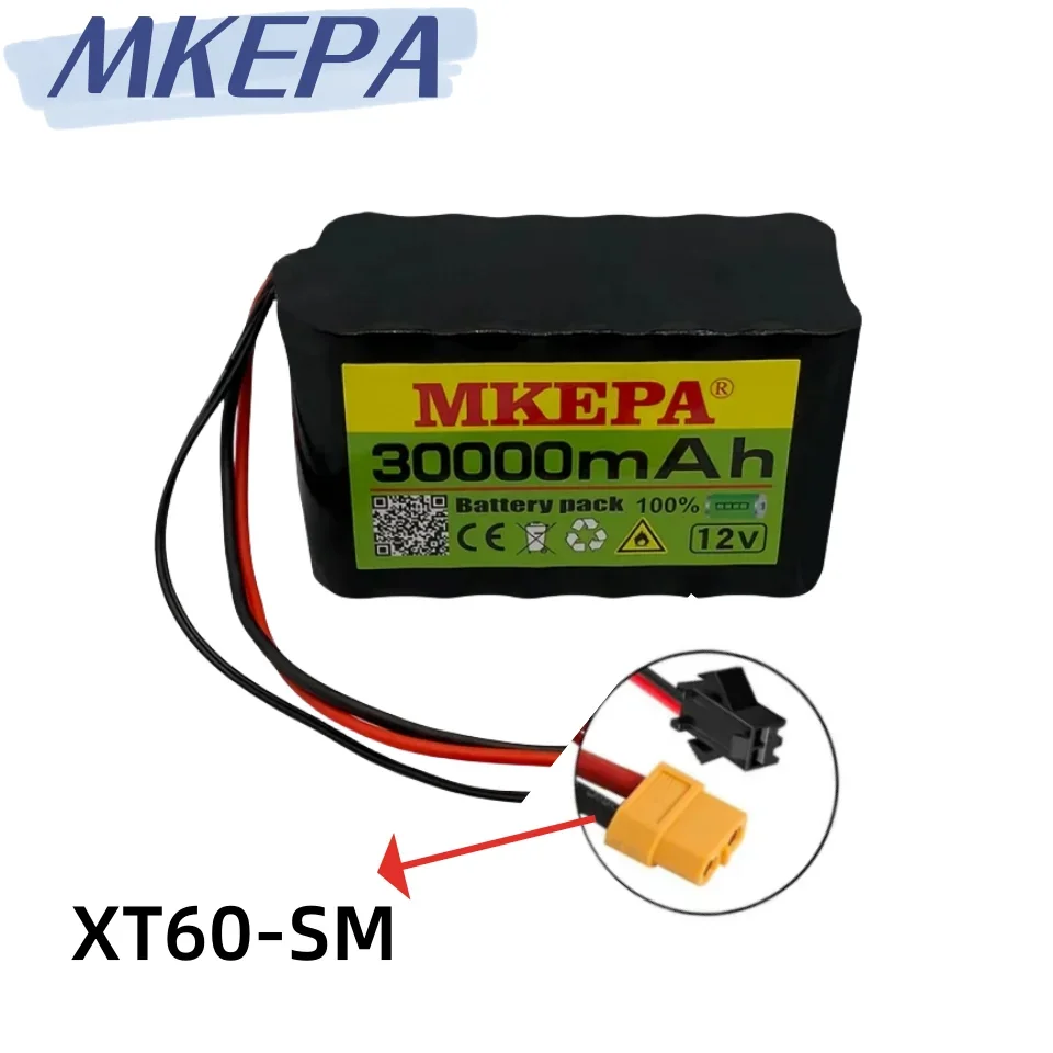 100% True Capacity  3S6P 12V 30000mAh 18650 Lithium-Ion Rechargeable Battery Pack For Scooters Spray And Other Equipment