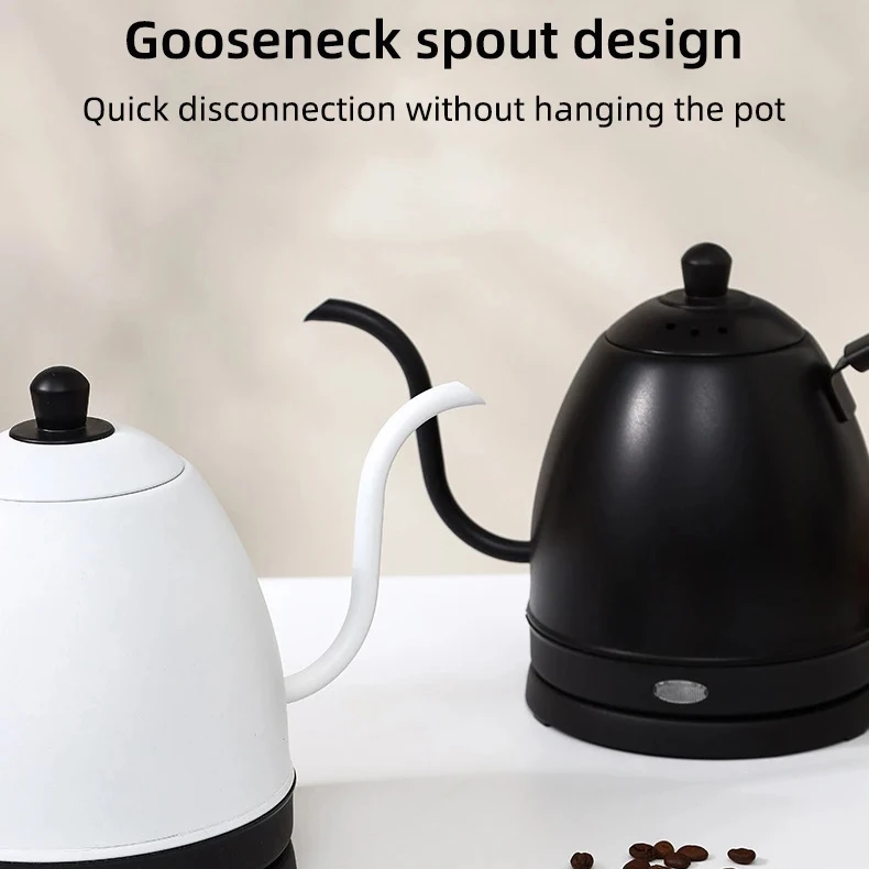 

1000W Rapid Heating Hand Brew Coffee Pot Auto Power Off Wood Grain Teapot 800ml Gooseneck Electric Kettle For kitchen gadgets
