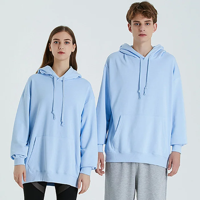 herfst 330g katoenen dunne trui met capuchon dames casual oversized truien paar hoodie dames sweatshirt effen jeugd streetwear