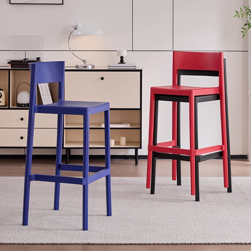 

#k for Simple Style Molding Bar Stool - Plastic High Stool, Minimalist Contrast Color Bar Stool for Home Bar & Dining Room*