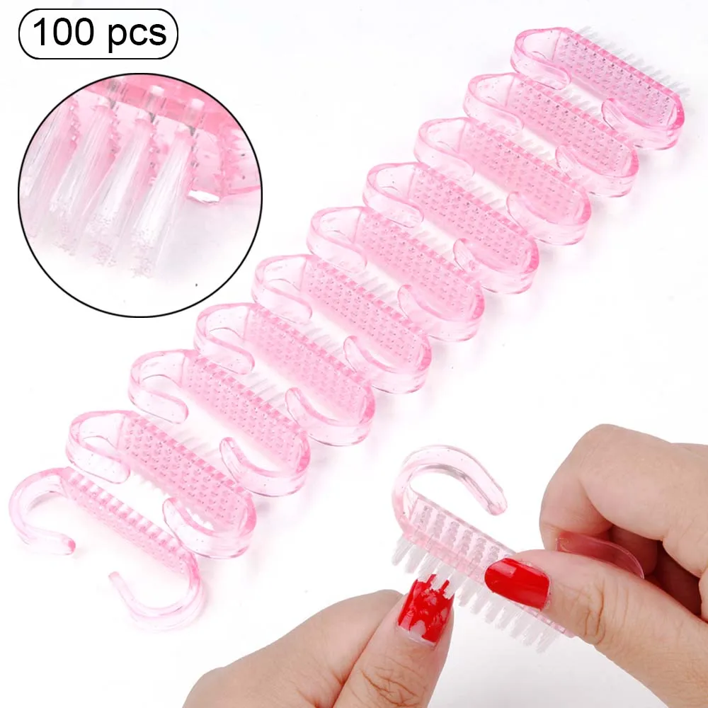 Cleaning Nail Brush Nail Art UV Gel Remove Manicure Pedicure Tool Plastic Finger Care Dust Clean Handle Makeup Washing For Women