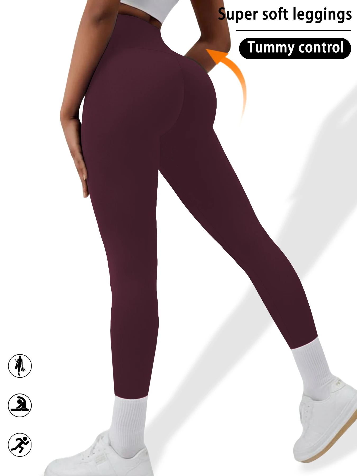 

Женские леггинсы с высокой талией - супермягкая ткань с эффектом коррекции живота, идеально подходят для йоги, бега и домашних занятий.