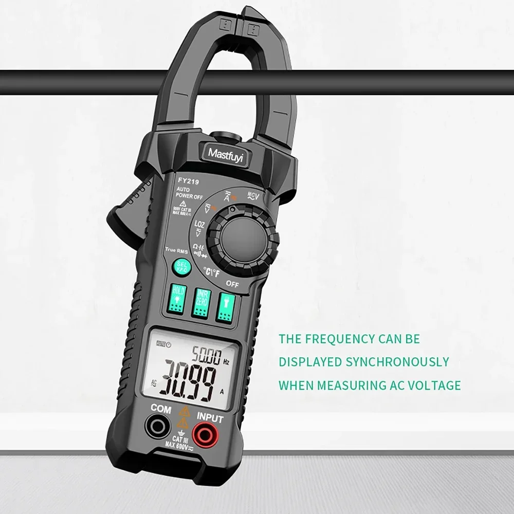 MASTFUYI-AC DC Digital Clamp Meter, Auto Rang Multímetro, True RMS Smart Alicate, Amperímetro, Alta Precisão, Tensão Atual