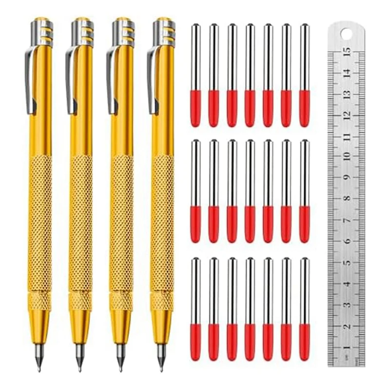 

Tungsten Carbide Scriber, Knurled Aluminum Handle, With Bonus Marking Tips And Steel Ruler,Perfect For Detailed Crafting