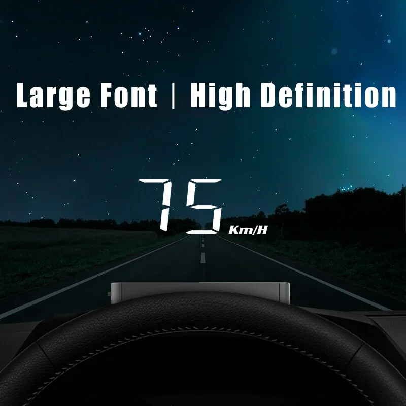 

4 functions in one head-up display hud car obd windshield projector - start and stop with car, including alarm function