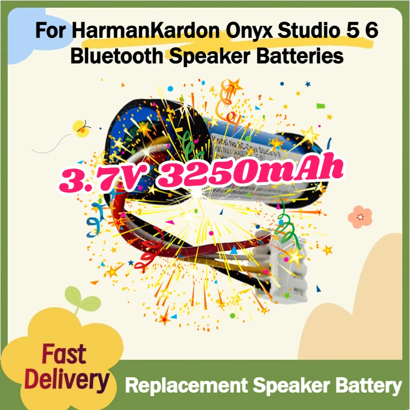 

For HarmanKardon Onyx Studio 5 6 Bluetooth Speaker Batteries 3.7V 3250mAh IAA007NA ID997 Replacement Speaker Battery