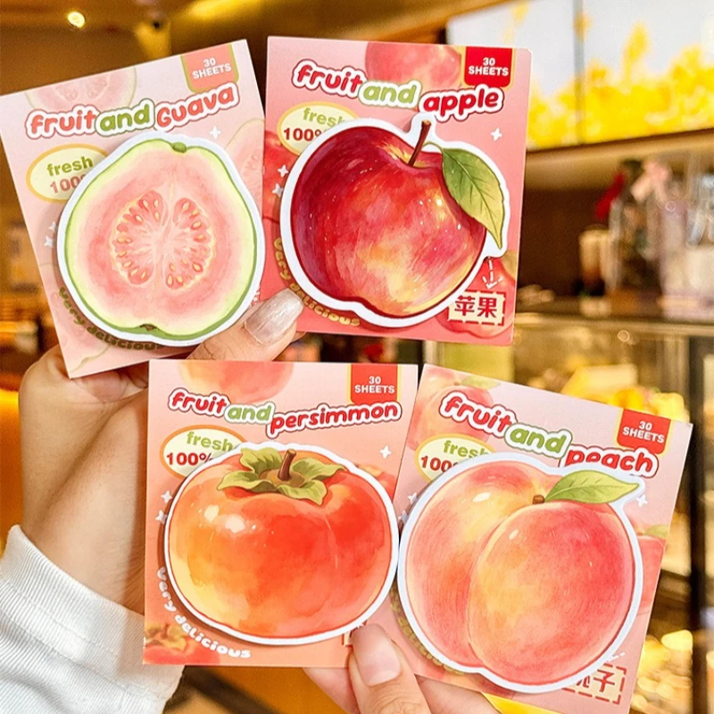 Office School Supplies High Value Simulated Fruit Notes Students Cute Messages Special Shaped Apples Can Be Pasted N Times Kawai