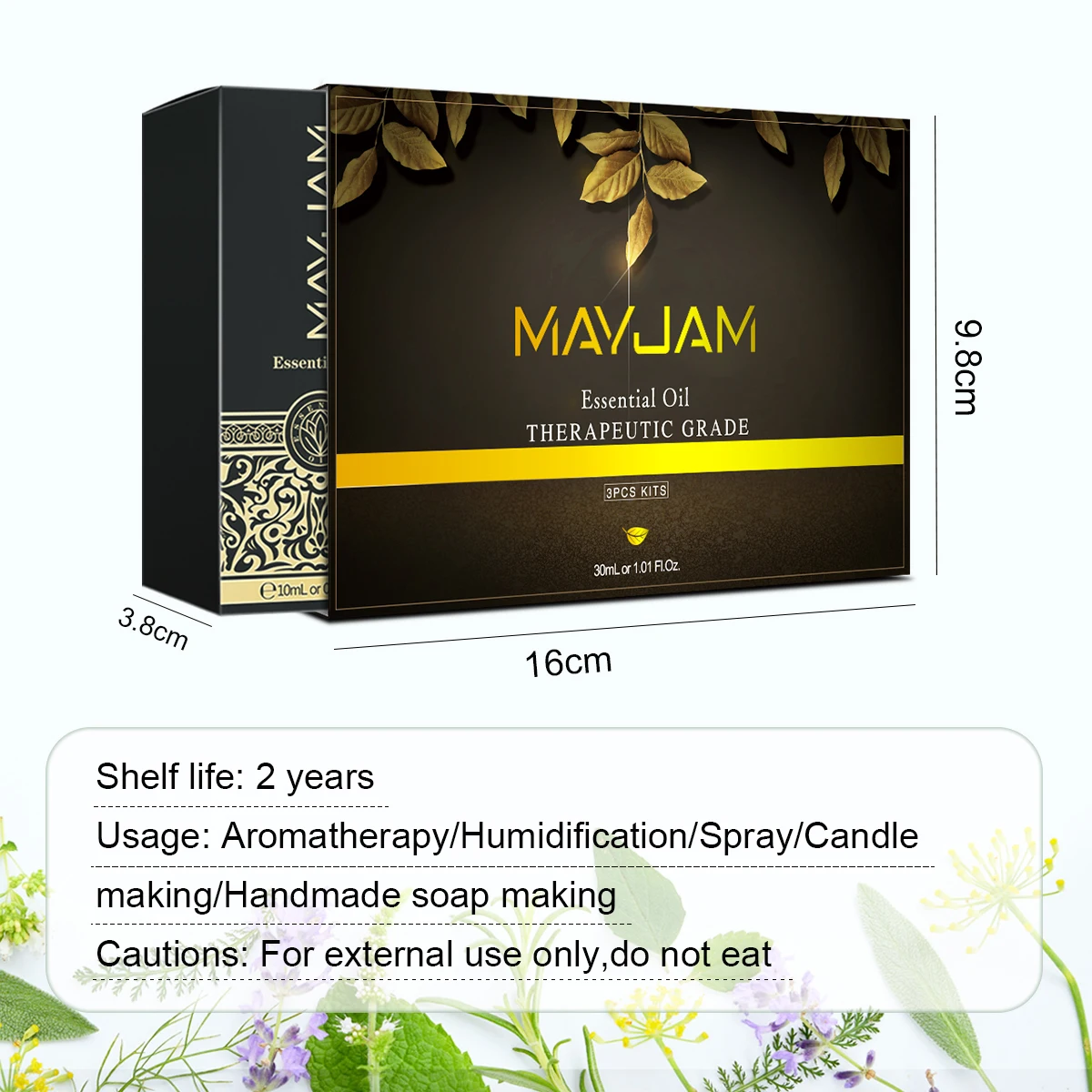 3PCS MAYJAM Fődolog Olajvállalati részvények számára Gyertya Gyártás 30ml Megmasszíroz Beolajoz Akadálymentes Természetes fragrances Levendula bergamot ylang ylang Jószagú Narancsszínű