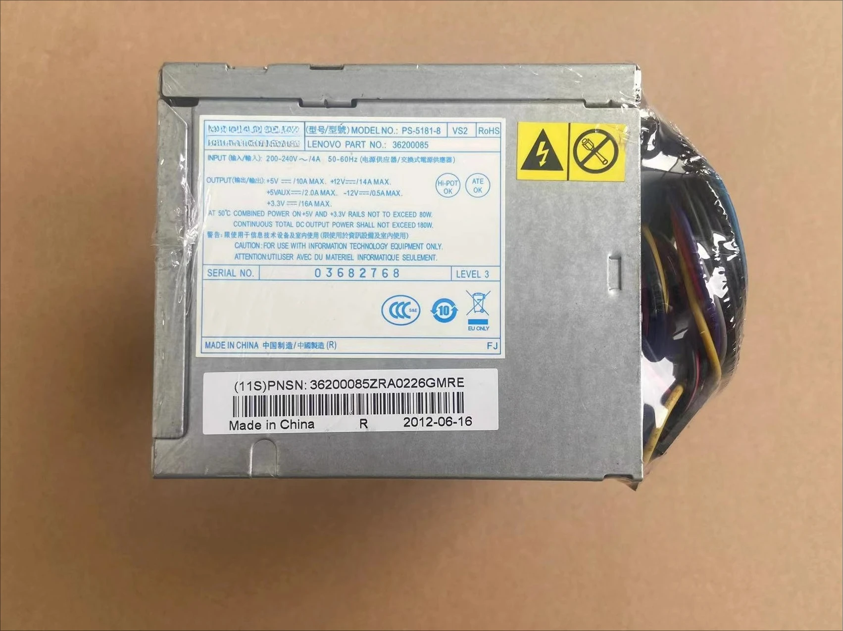 For Lenovo LITEON PS-5181-8 VS2 180W Half-Section Power 36200085 03682768