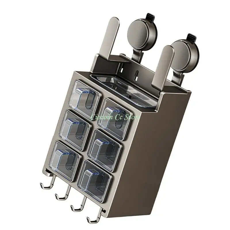 X90F Suction Cup Wall Mounted Rack Kitchen Storage Organizes Seasoning Utensils Cleaning Supplies Aluminum Alloy Shelf