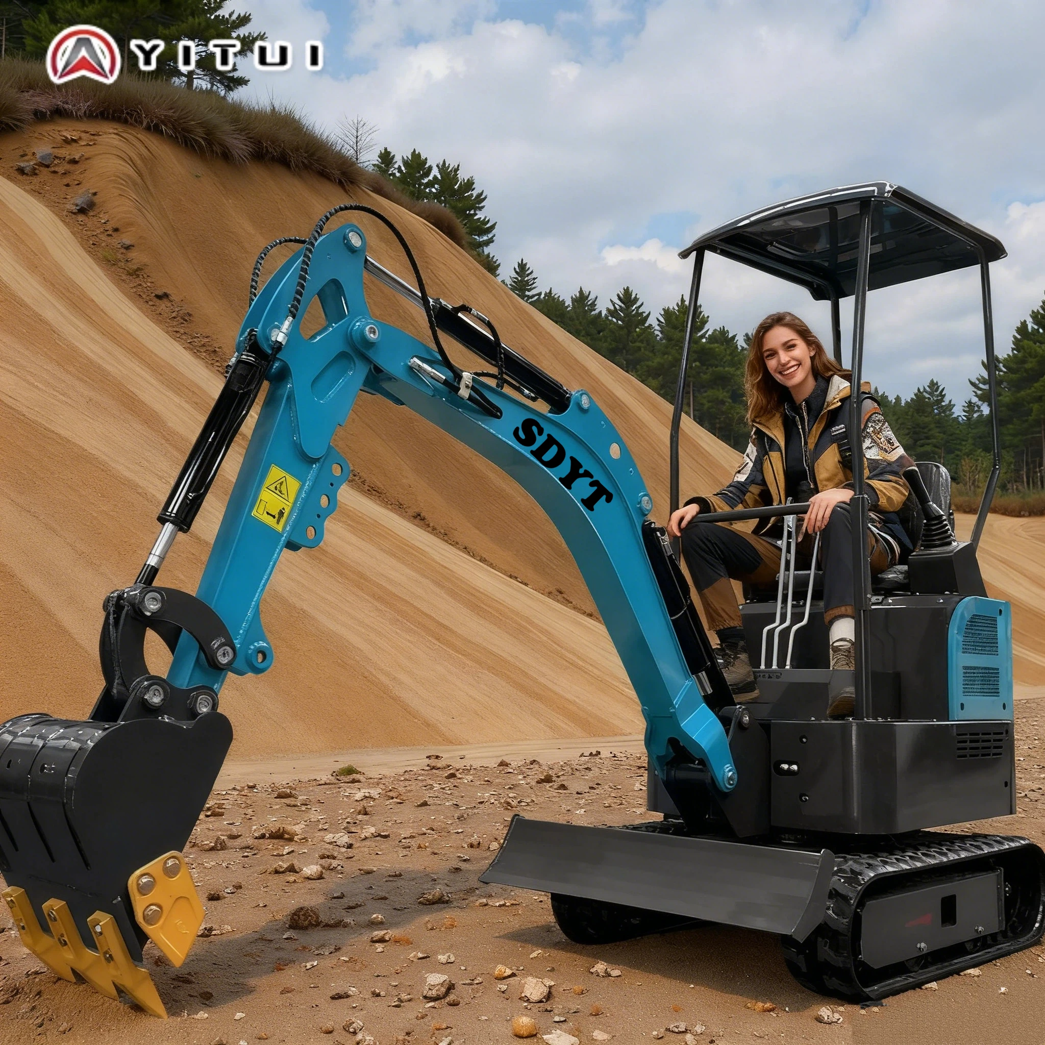 حفارة صغيرة جديدة مخصصة 1.2 طن نظام هيدروليكي عززت الهيكل الري الخنادق الجانبية سوينغ الذراع الكبيرة