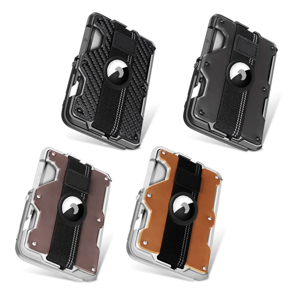 VM FASHION KISS Men's Aluminum Phone Holder Credit Card Wallet For MagSafe Function Phones With RFID Card Holder With AirTag