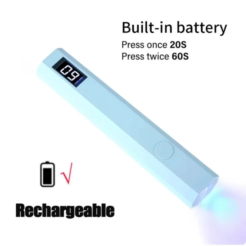 Mini lampe à ongles portative UV LED, pour le durcissement de tous les vernis Gel, Rechargeable par USB, Machine de manucure à séchage rapide, outil d'art des ongles