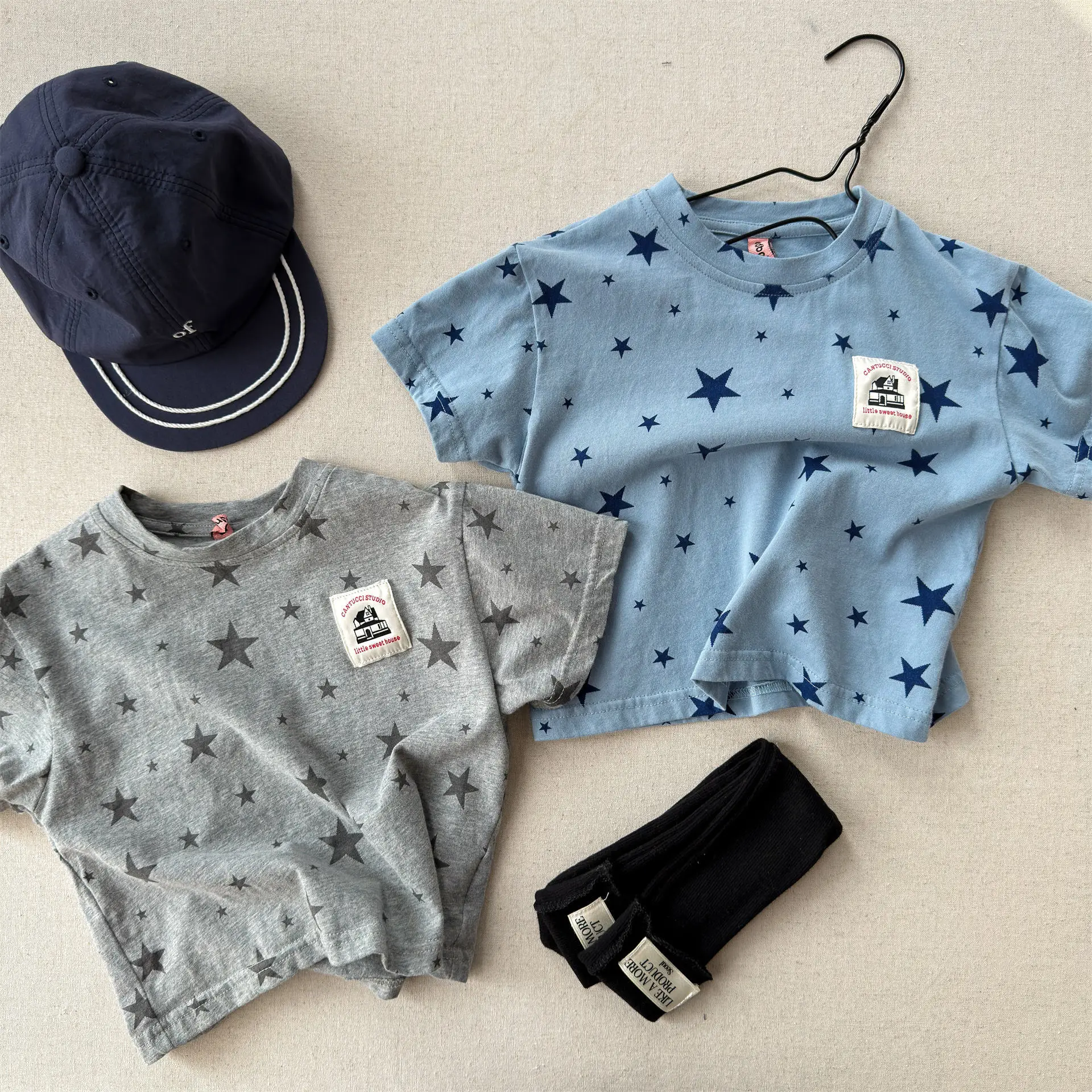

2026 Summer New Children Short Sleeve T Shirts Cotton Boys Girls Star Print Tee Baby O-neck T Shirts Kids Toddler Clothes