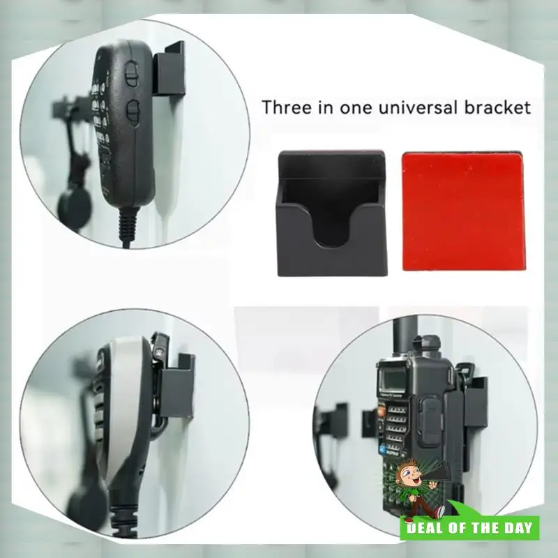24-Hour Delivery Universal Microphone Hanger Car Radio Holder Mount Wall Mount Adhesive Back Handheld Radio Holder