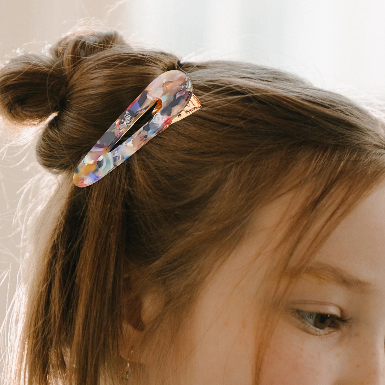 

2pcs Clips Small Colored Barrettes for Women Girls Styling Accessories Thin Hair Durable Elegant Flower Girl Jewelry