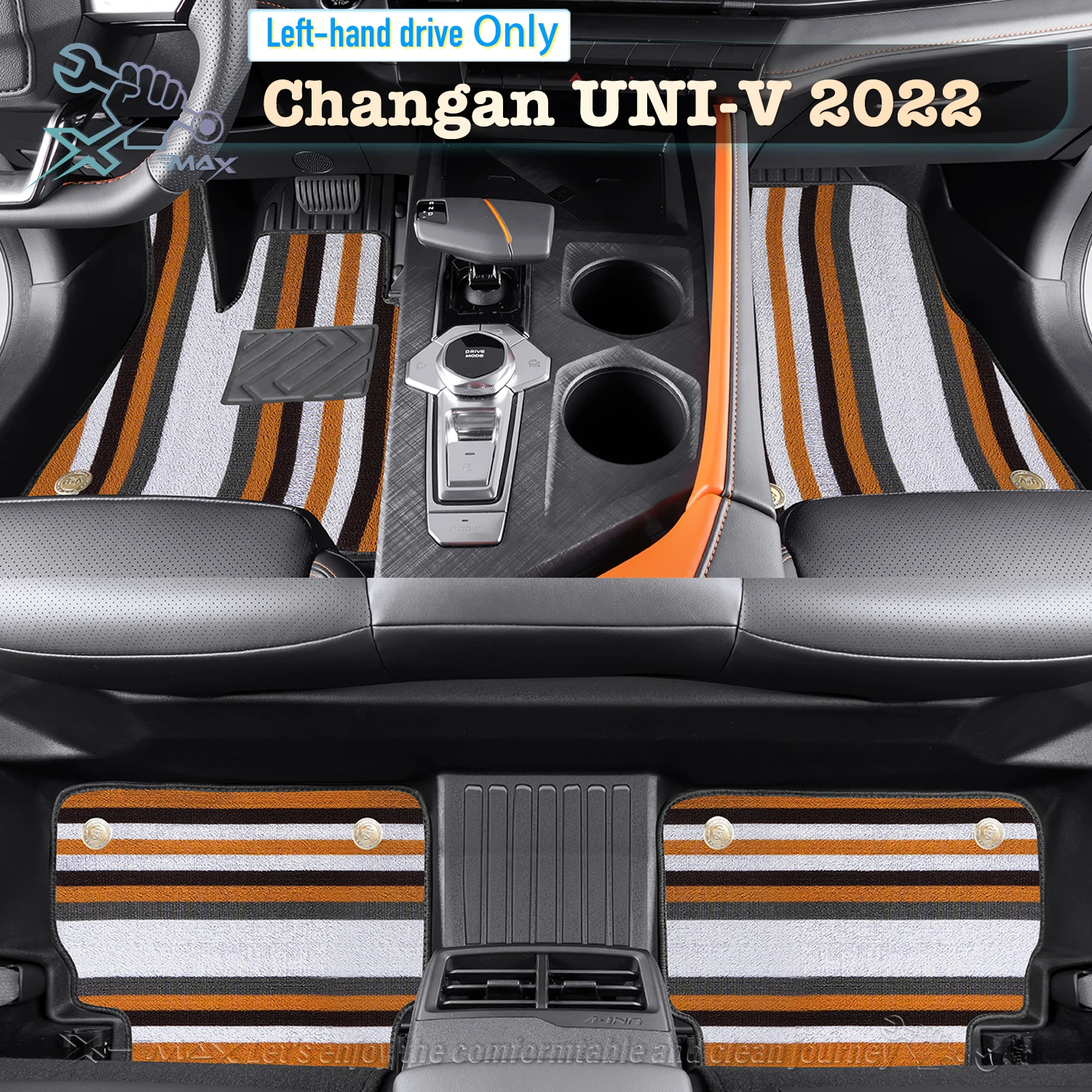 

Автомобильный напольный коврик с левым рулем для Changan UNI-V 2022 UNIV idd, полноразмерный коврик для ног, автомобильный напольный коврик, напольный коврик