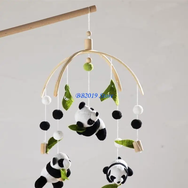 Q0KB Bed Bed Panda Haning Sumining Decoración Decoración Interactiva Juguete Regalo infantil para bebé Estimulación sensorial
