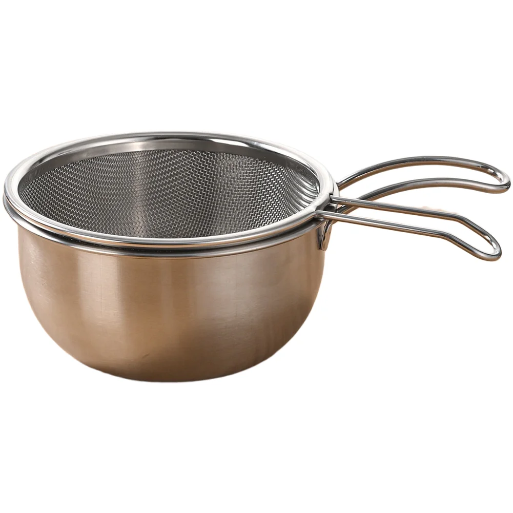 2pcs 304 Stainless Steel Dual Layer Drain Container With Handle For Kitchen Rice Washing Vegetable Strainer Basket Colander