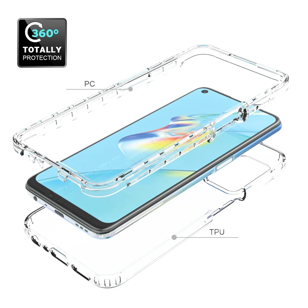 New Style For OPPO A54 A57S A17k 5G Crystal Case Gradient Back Panel Bumper Etui OPPO A57 S A77 55 A54S A77S A74 A16 74 17 A 54