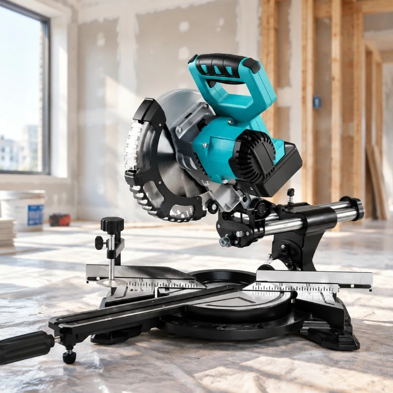 8-Inch Sliding Compound Miter Saw, Dual Bevel Wood & Aluminum Cutter with Laser Guide, Corded Electric Mitre Saw