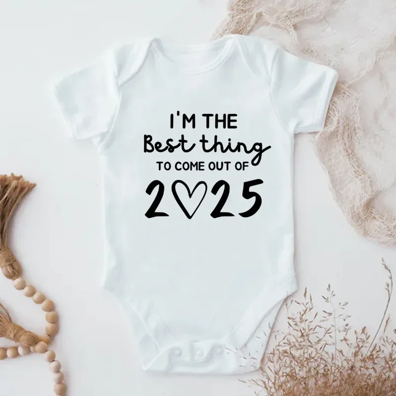 

I'm the Best Thing 2025 Newborn Baby Clothes White Cotton Summer Bodysuits for Infants Short Sleeve Boys Girls Romper