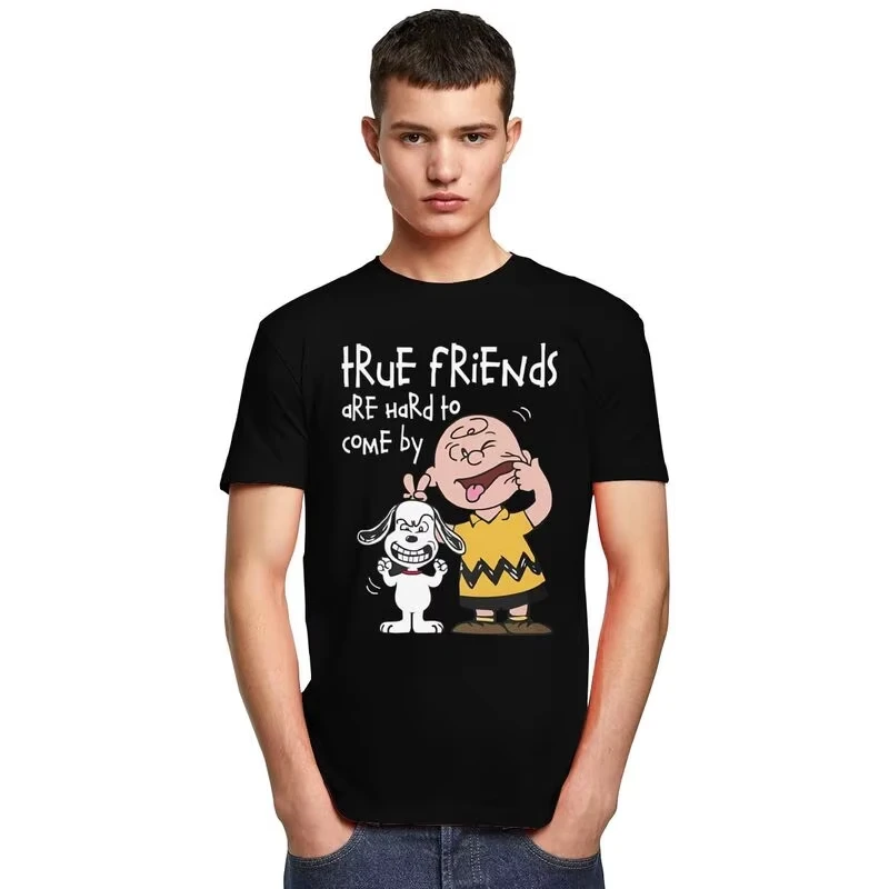 مخصص لطيف الكرتون سنوبي تي شيرت الرجال 100% القطن المحملة القمم التي شيرت عادية تي شيرت الملابس