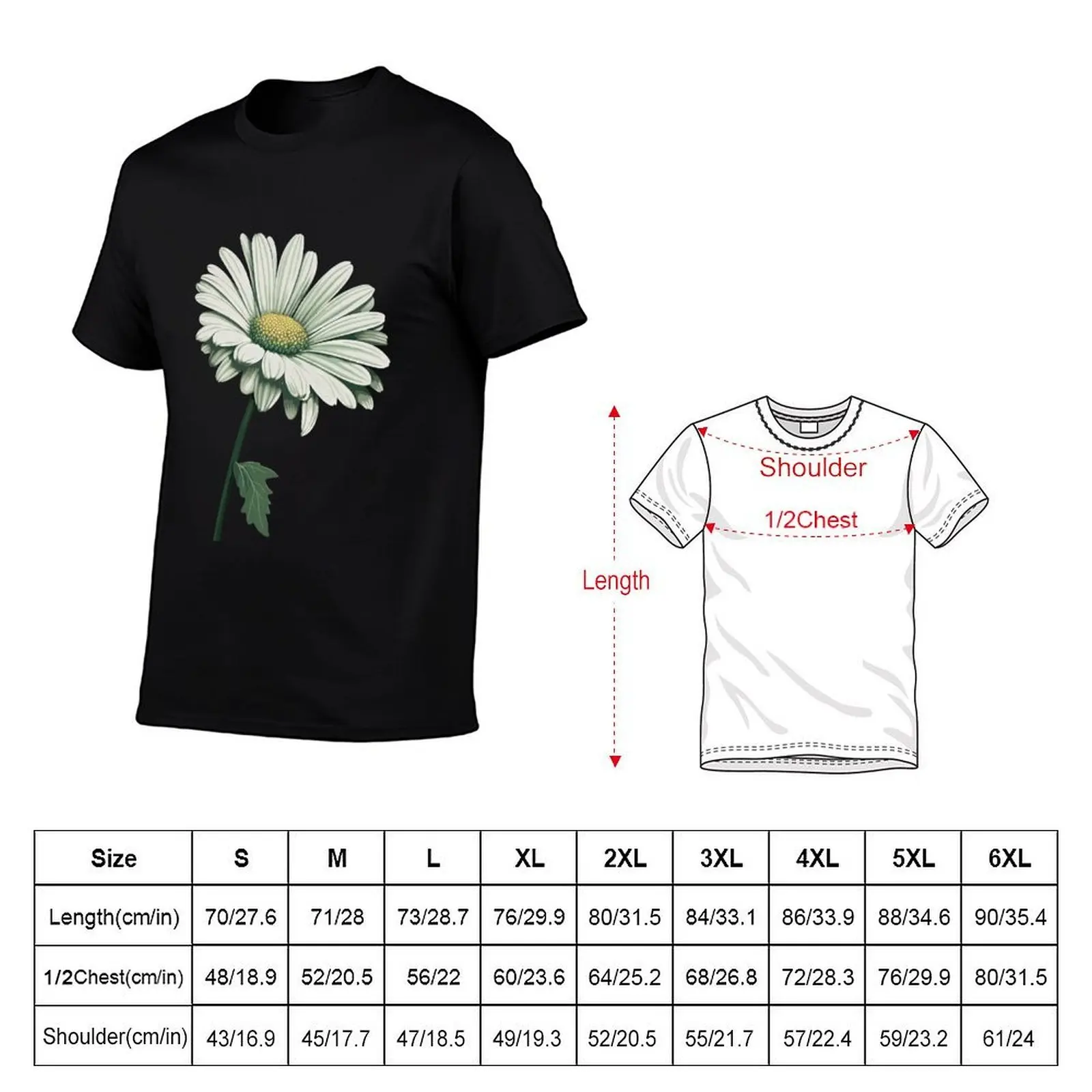 White Daisy T-Shirt custom t shirt blanks mens designer clothes