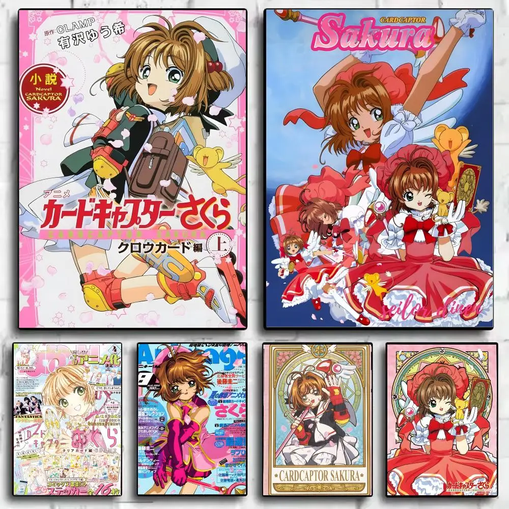 Anime C-Cardcaptor S-Sakura Poster Self Adhesive Wall Stickers Removable Room Decor Aesthetic Space Murals Fancy Gift