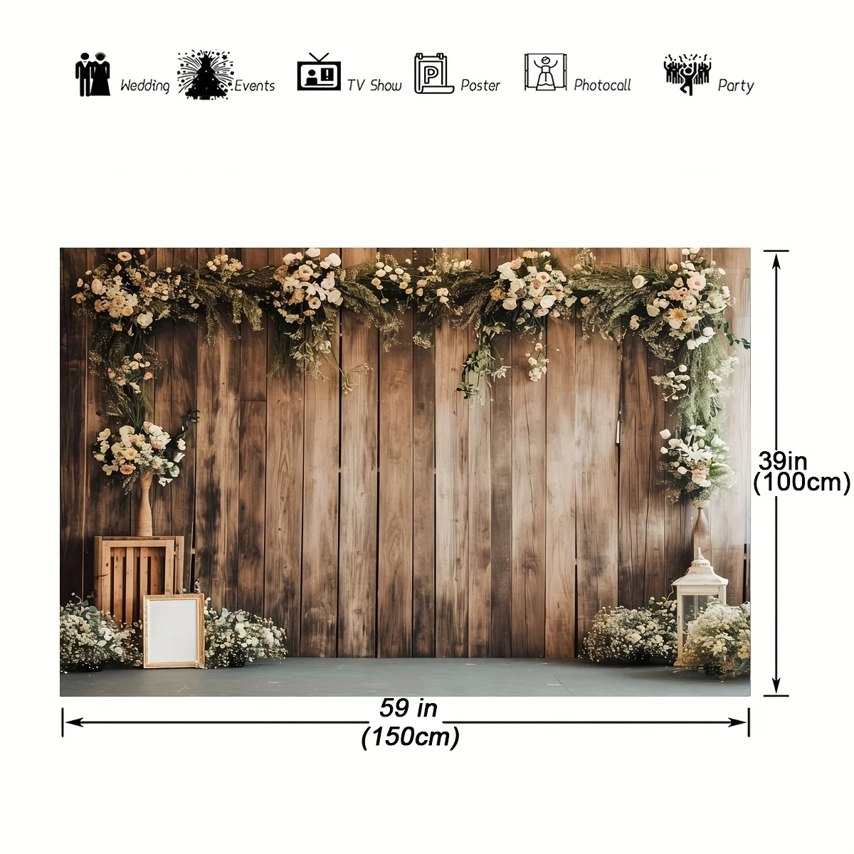 Romantic rustic flower-wood wall background - perfect for weddings, bridal showers and parties, photography background