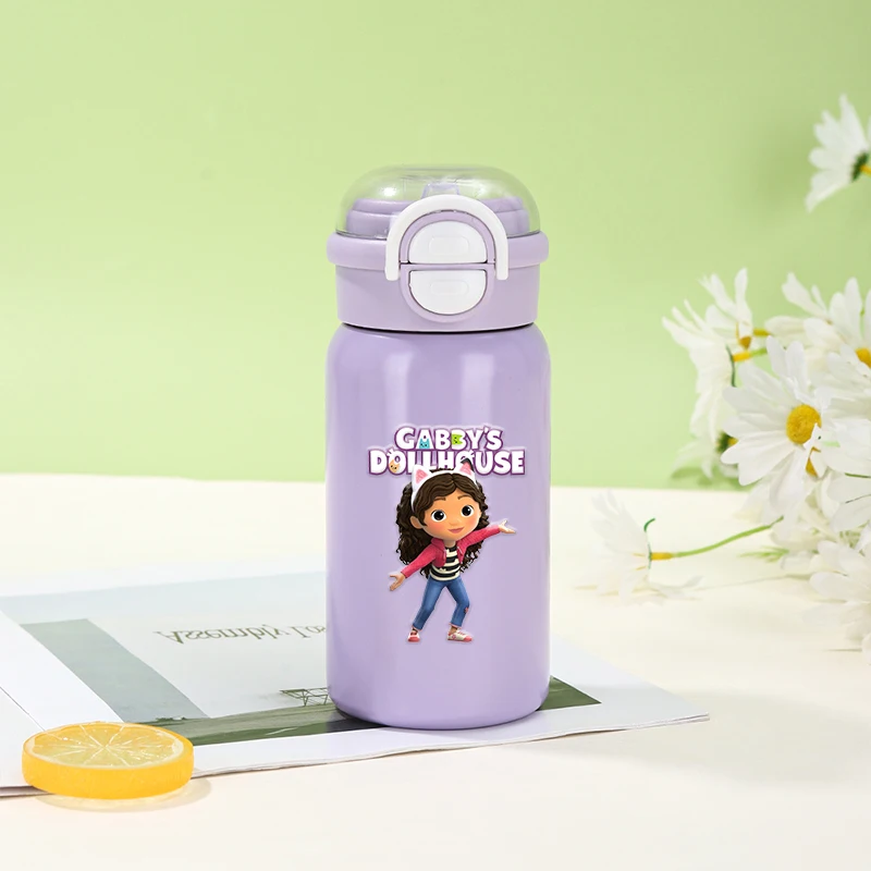 Gabby Dollhouse tasses isolées en acier inoxydable garçon fille dessin animé tasse d'eau grande capacité bouteille d'eau isolée anti-fuite