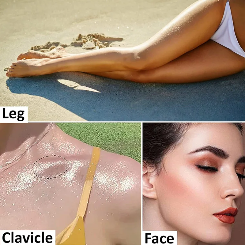 6-Color Diamond Highlighter Powder Spray Waterproof High Gloss Glitter Body Bronzer Highlight Powder Face Contour Illuminator