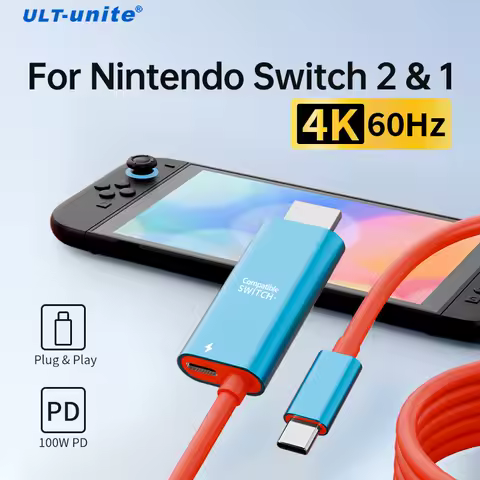 USB C to HDMI Cable Type C to HDMI Adaptor Cord for Switch 2 OLED ROG Ally Steam Deck Laptop iPhone15 MacBook Huawei Xiaomi