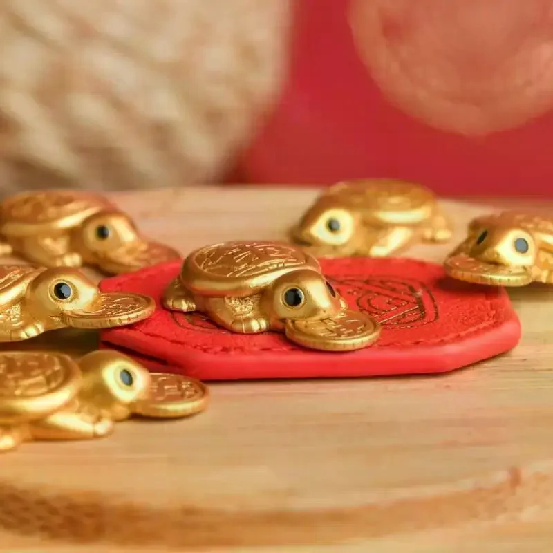 Fengshui – portefeuille tortue porte-bonheur, breloque, ornements de tortue mordant l'argent, décor pour la Protection de la longévité et la stabilité financière