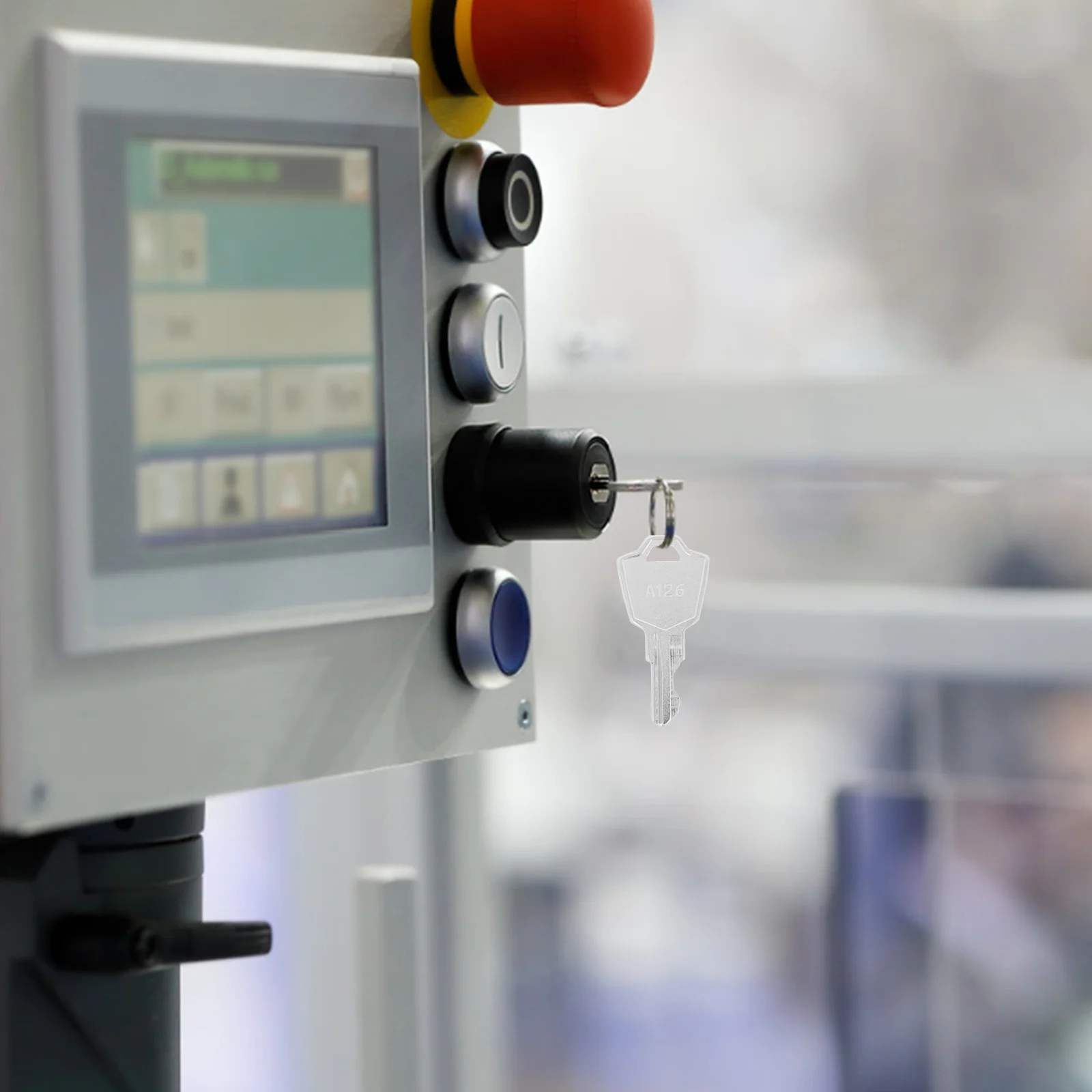 Zestaw 6 kluczy do blokady paneli elektrycznych, przełączników selektorowych, paneli sterowania bezpieczeństwa i przełączników elektrycznych.