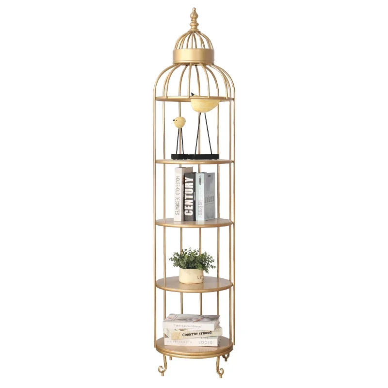 Nordic Storage Rack,Stable Tripod Design,Simple Creative Birdcage Shelf,Waterproof Rustproof Closet Shelf for Decorative Storage