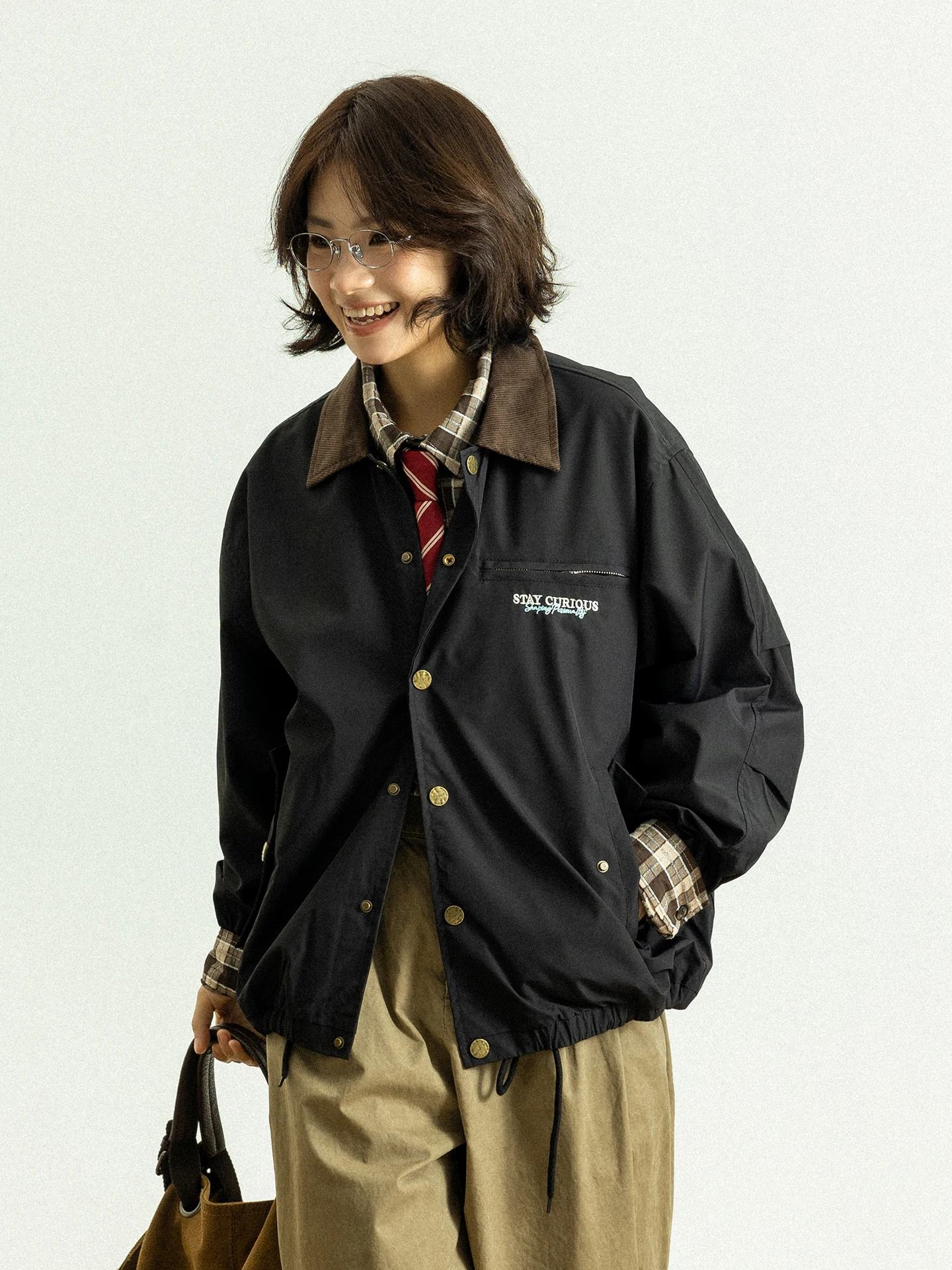 

Куртка GoodNorth с вельветовым воротником, повседневная, в стиле рабочей одежды, японский ретро-стиль, нейтральная, весенняя, модная, из полиэфирного волокна