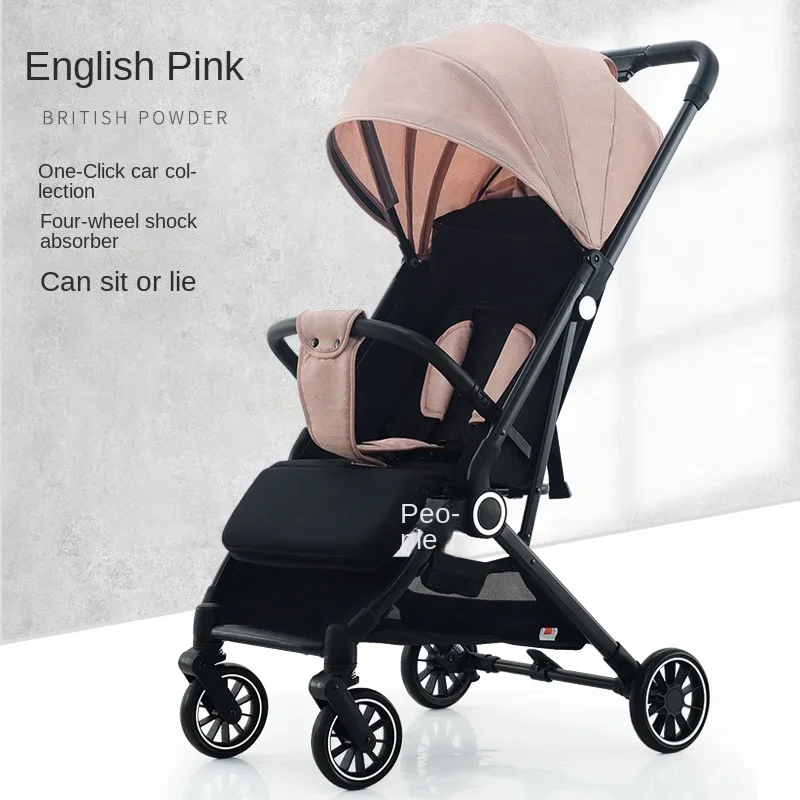 Newborn Stroller High Landscape Lightweight Travel Stroller Two-way Swivel Seat Foldable Adjustable Four-wheeled Baby Stroller